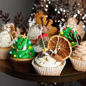 Набір 6 шт. Мішалки-ложки Elk, Ложка Elk, Креативна різдвяна synthetic.ua - Фото 1