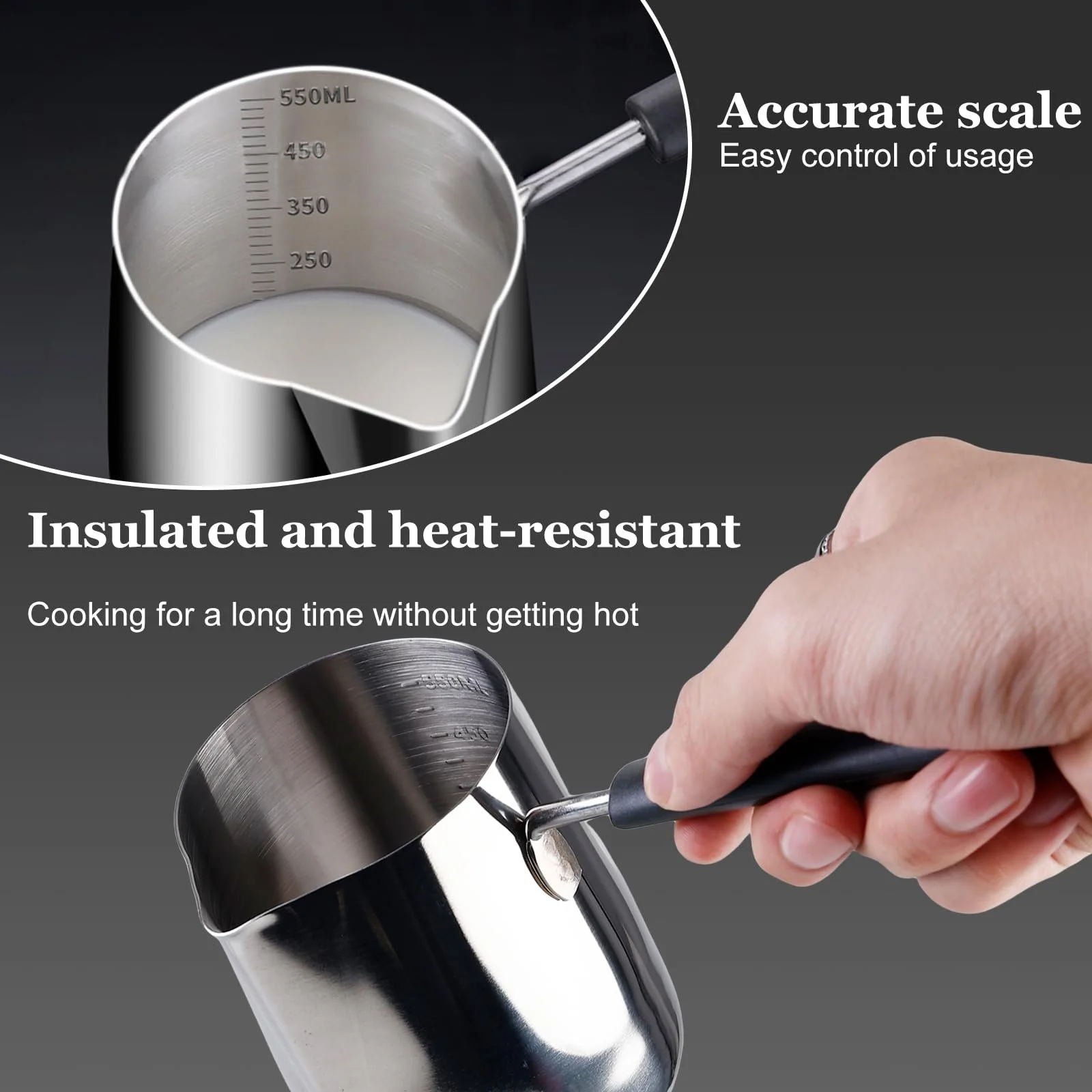 Турка з нержавіючої сталі 304, 600 мл, фото №5 Турка з нержавіючої сталі 304, 600 мл, фото №5