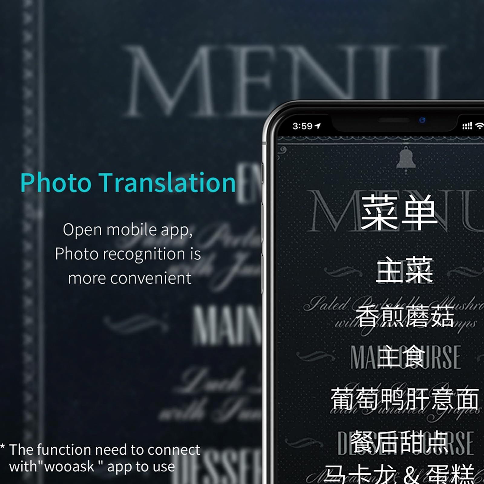 Перекладач мови G5 Pro Висока точність Портативний Двосторонній 127 мов BT, фото №6