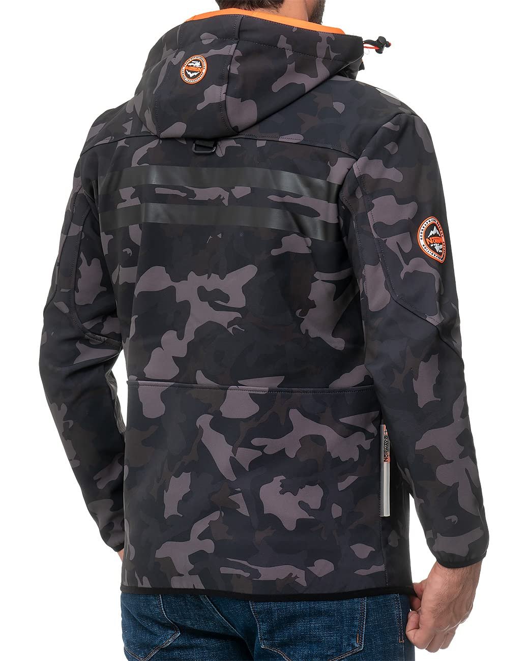 Софтшелл Куртка Geographical Norway с капюшоном Функциональная Ветрозащитная Стойка-воротник Защита от холода Для активного отдыха Туризма Кемпинга, фото №2