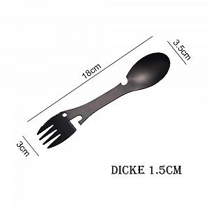 Набор столовых приборов THETAG Camping Spork Ложка Вилка Нож Открывалка для бутылок и консервов Нержавеющая сталь synthetic.ua - Фото 1