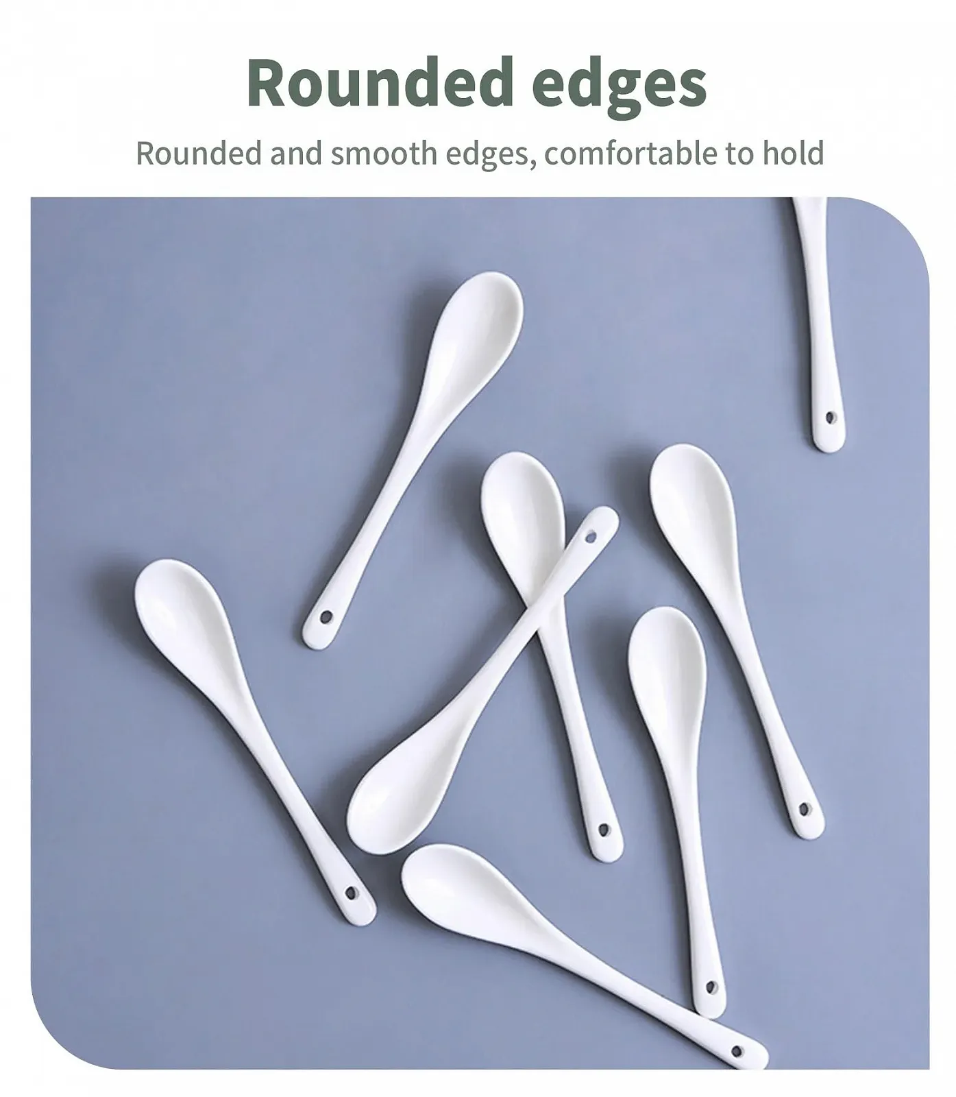 Набір з 8 порцелянових ложок Білий, фото №6 Набір з 8 порцелянових ложок Білий, фото №6