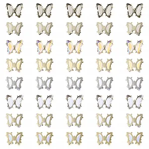 Украшения для ногтей Бабочки 3D Mobestech Мини Бабочки Блестки Декор для ногтей Ювелирные изделия Наклейки для ногтей Украшения для ногтей Наклейки для ногтей для женщин Девушек - Фото 1