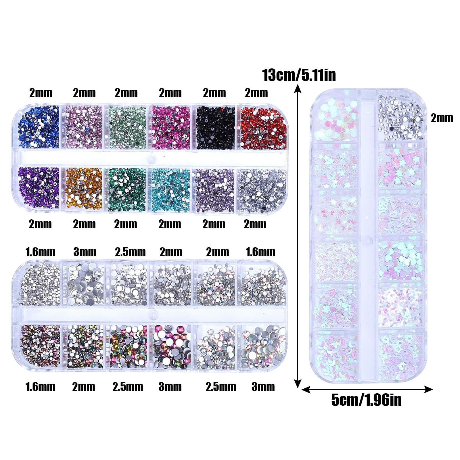 Стразы для ногтей Кристалл AB Камни для блесток для ногтей с плоским дном, сердце, звезда, блестки для ногтей, драгоценные камни, бриллианты для ногтей, лица, одежды, поделок, 4200 шт., фото №2