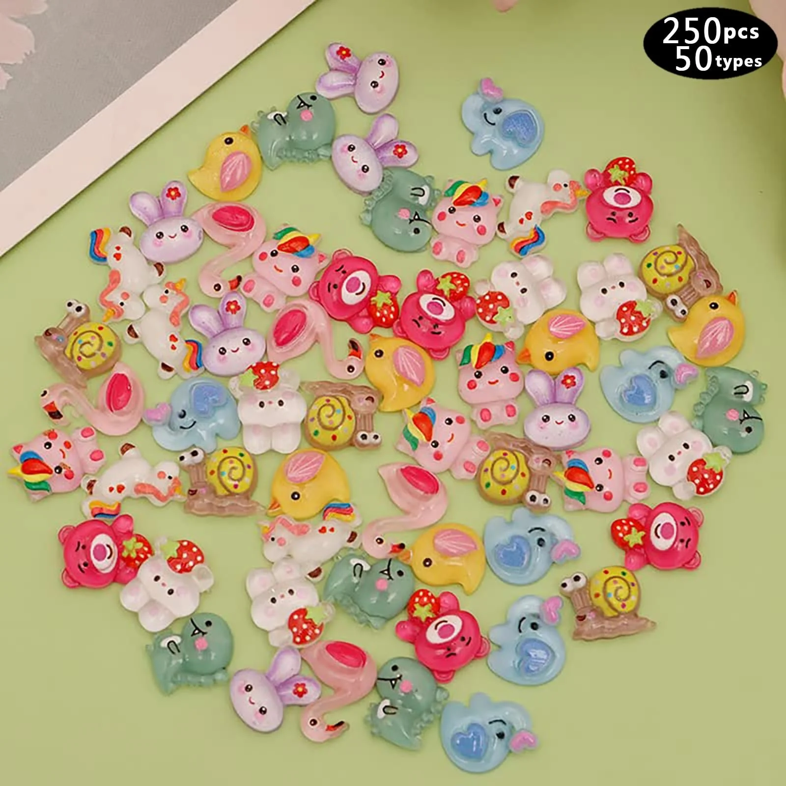 Набір для дизайну нігтів 3D Різні форми та кольори, 250 шт, фото №4