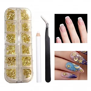 Стразы для ногтей 3D DIY Декорации Gold золотые сияющие - Фото 1