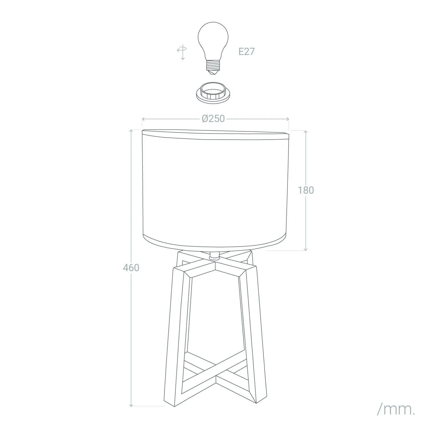 Настільна лампа LEDKIA LIGHTING Corsade дерев'яна текстильна Білий, фото №7