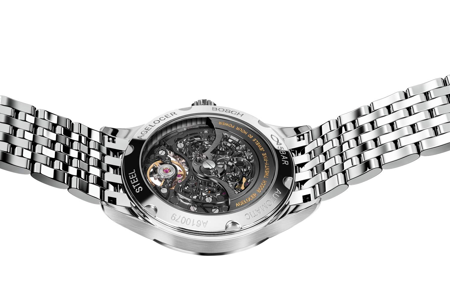 Мужские часы Agelocer Stainless Steel Skeleton Mechanical Automatic Luxury Watch Nk_5402a9 Браслет, фото №3