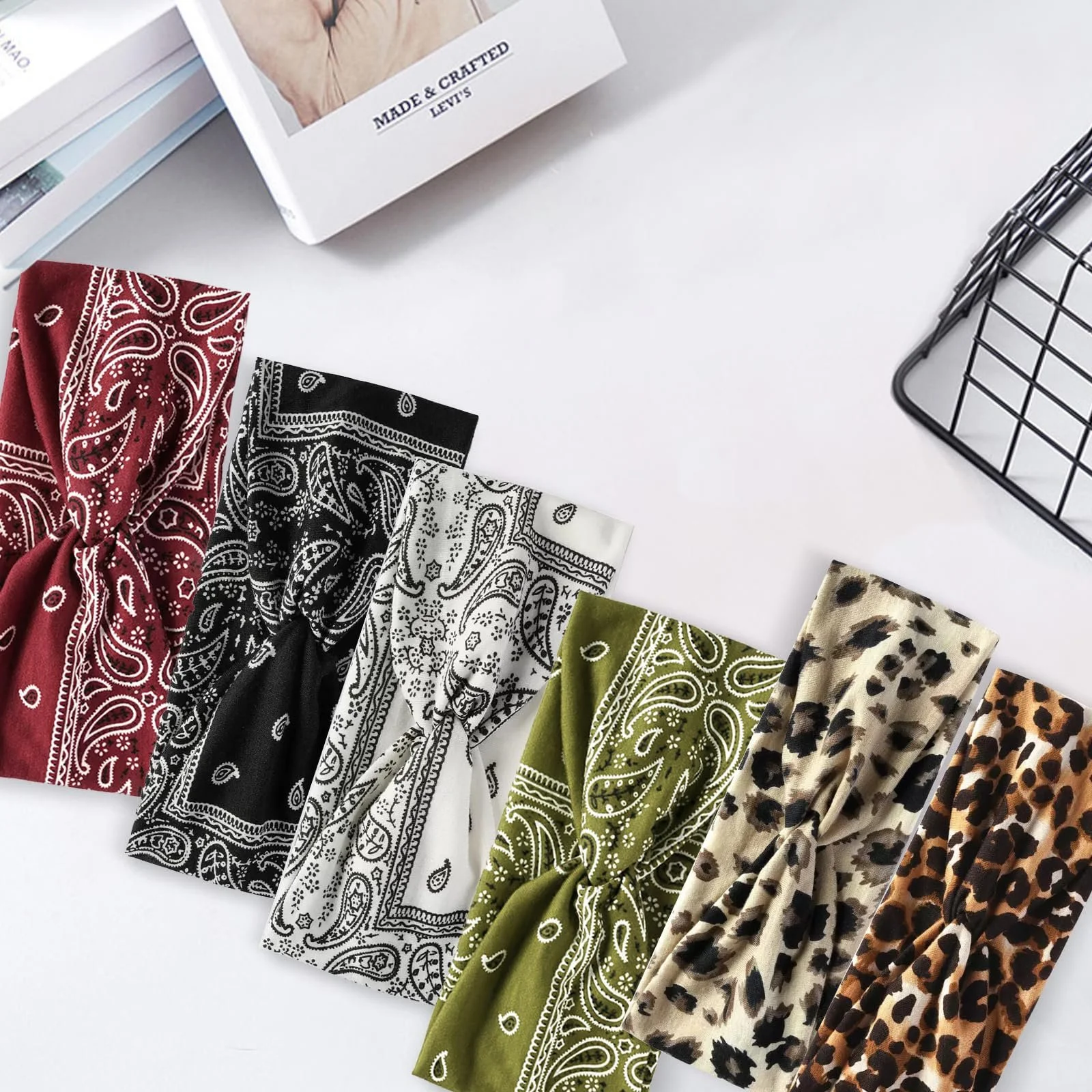 Набір пов'язок на голову жіночих Богемних широких, фото №7 Набір пов'язок на голову жіночих Богемних широких, фото №7