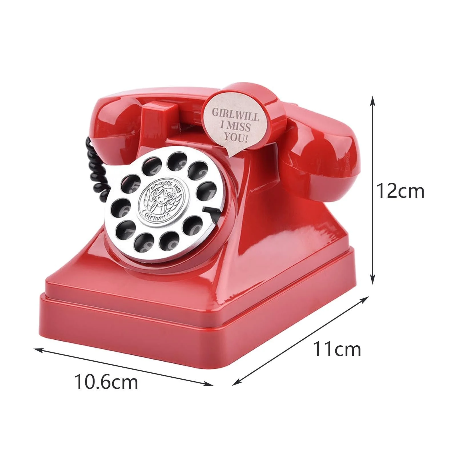 Скарбничка predolo Ретро-телефон Червона, фото №3