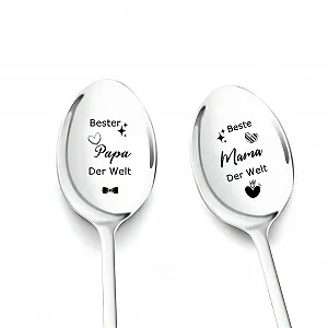 Кофейная ложка с гравировкой Best Mum and Dad in the World 2 шт - Фото 1