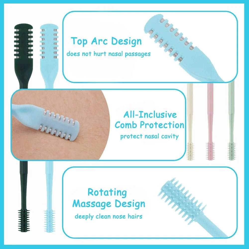 Тример для носа CHmiss 360° Роторний Набір з 5 2-в-1 Ручний Без електрики для жінок та чоловіків з коробкою для зберігання, фото №3