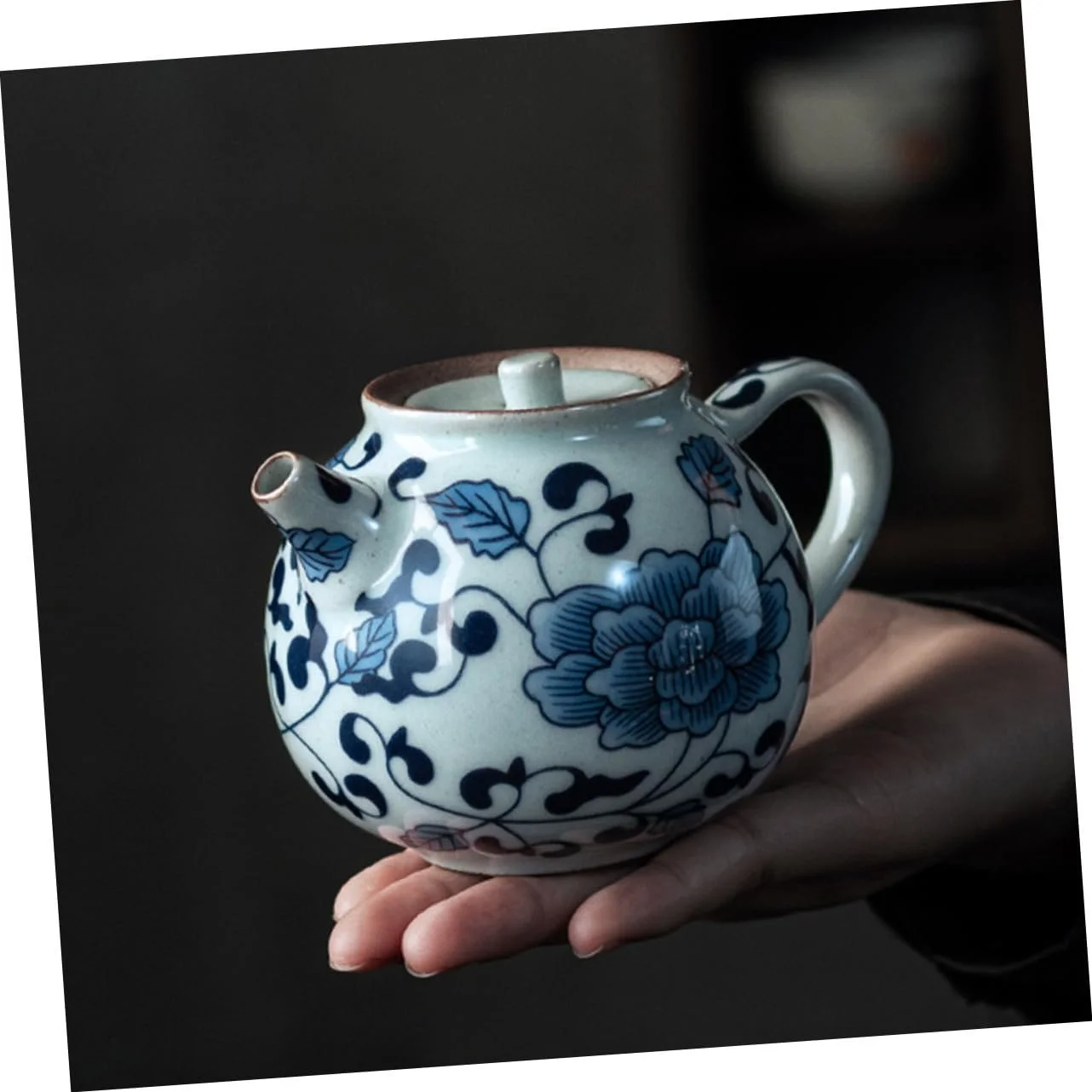 Чайник-заварник керамический FUNNETOYU Vintage с ручкой, жаростойкий с ситечком для чая, фото №4