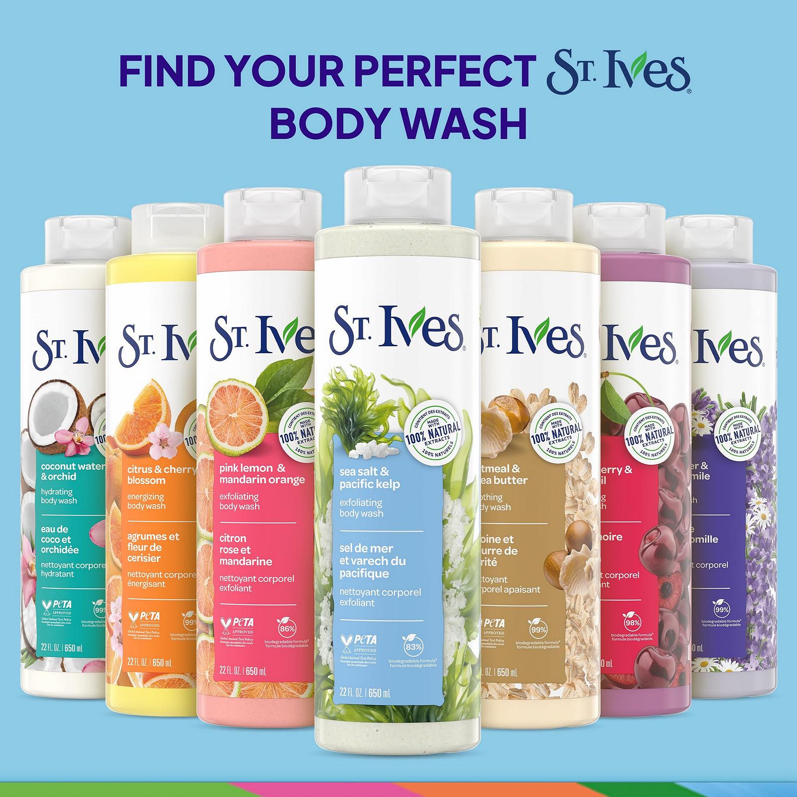 Гель-эксфолиант для душа St. Ives Purifying Sea Salt & Pacific Kelp с морской солью и водорослями 650 мл, фото №6 Гель-эксфолиант для душа St. Ives Purifying Sea Salt & Pacific Kelp с морской солью и водорослями 650 мл, фото №6