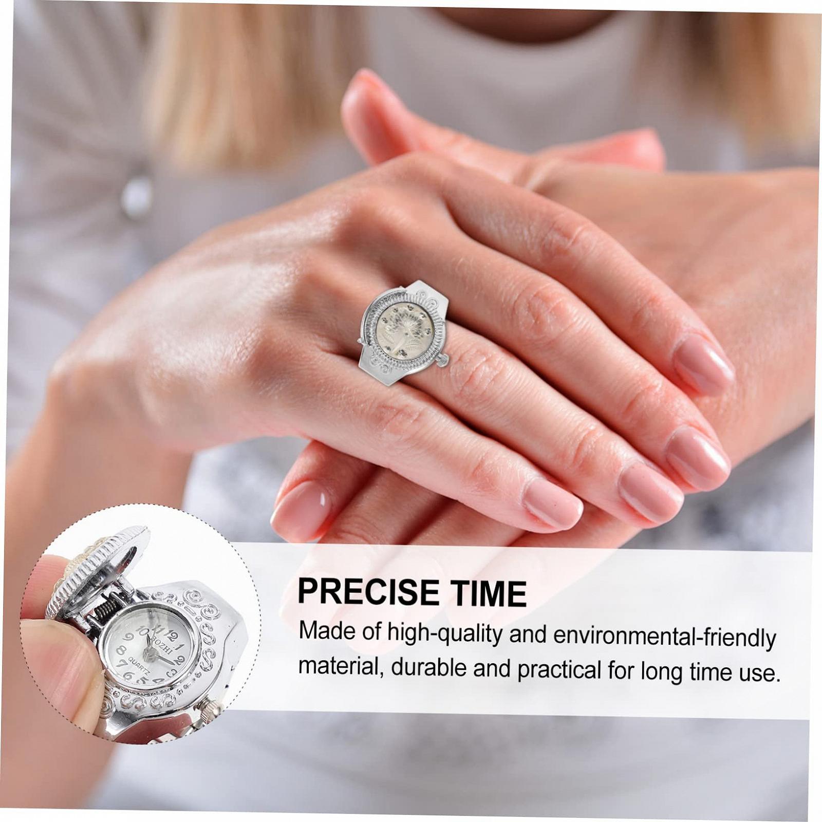 Кільце-годинник OATIPHO для жінок, білий, фото №4