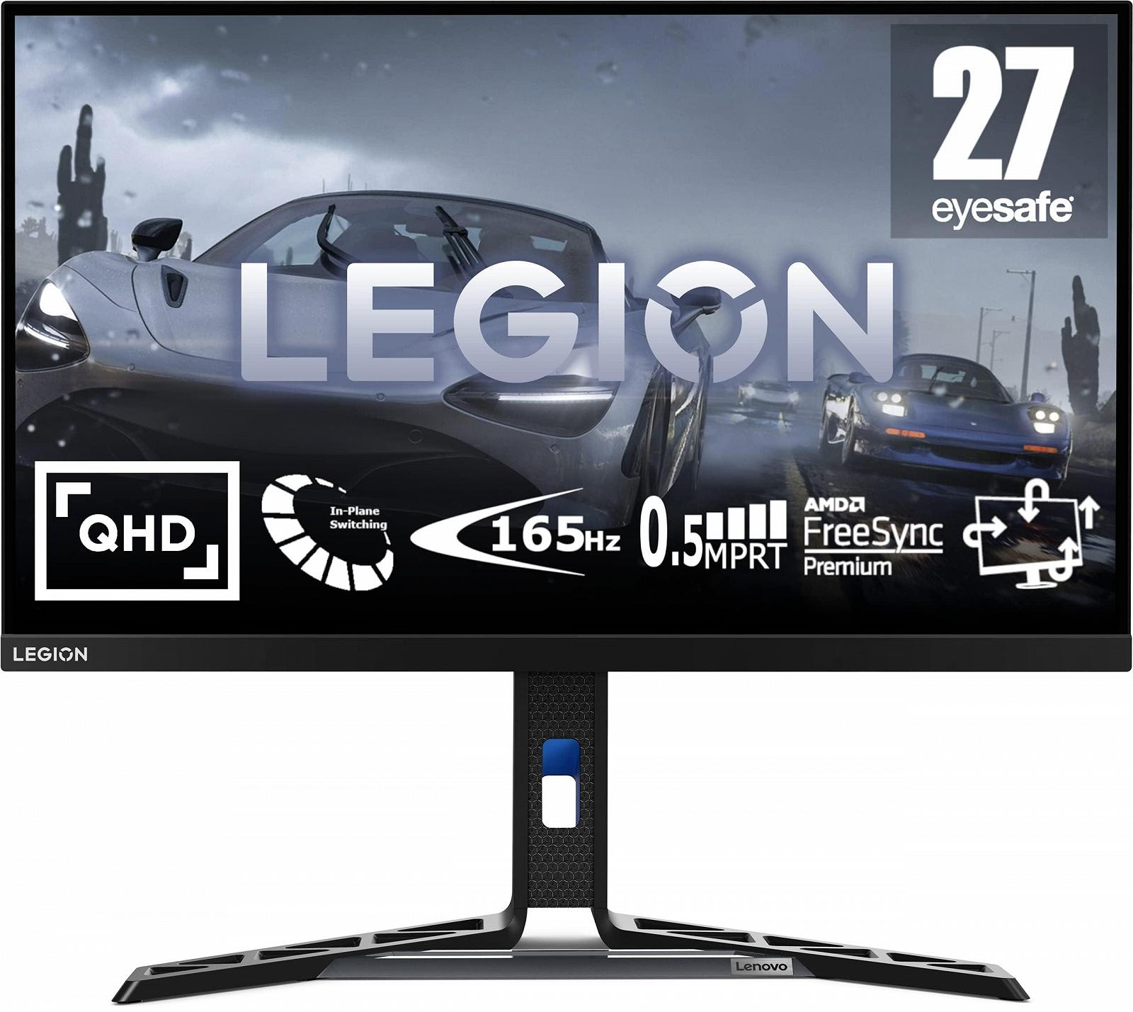 Монитор Lenovo Legion Y27q-30 27 дюймов QHD игровой 2560x1440 180Hz 400 нит 0.5мс HDMI DisplayPort AMD FreeSync черный, фото №1