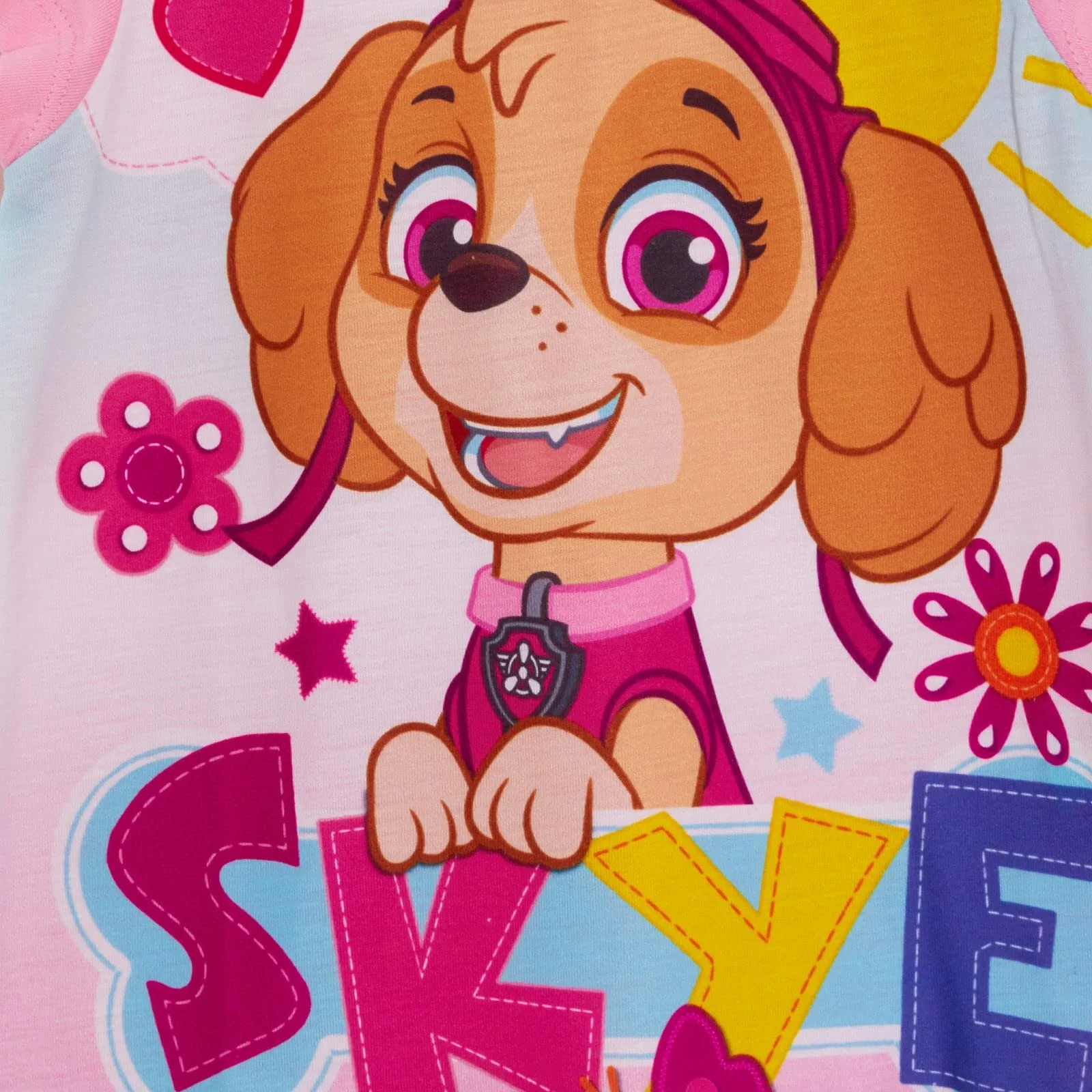Пижама Paw Patrol Skye для девочек, розовая, комплект: футболка + шорты, фото №3 Пижама Paw Patrol Skye для девочек, розовая, комплект: футболка + шорты, фото №3