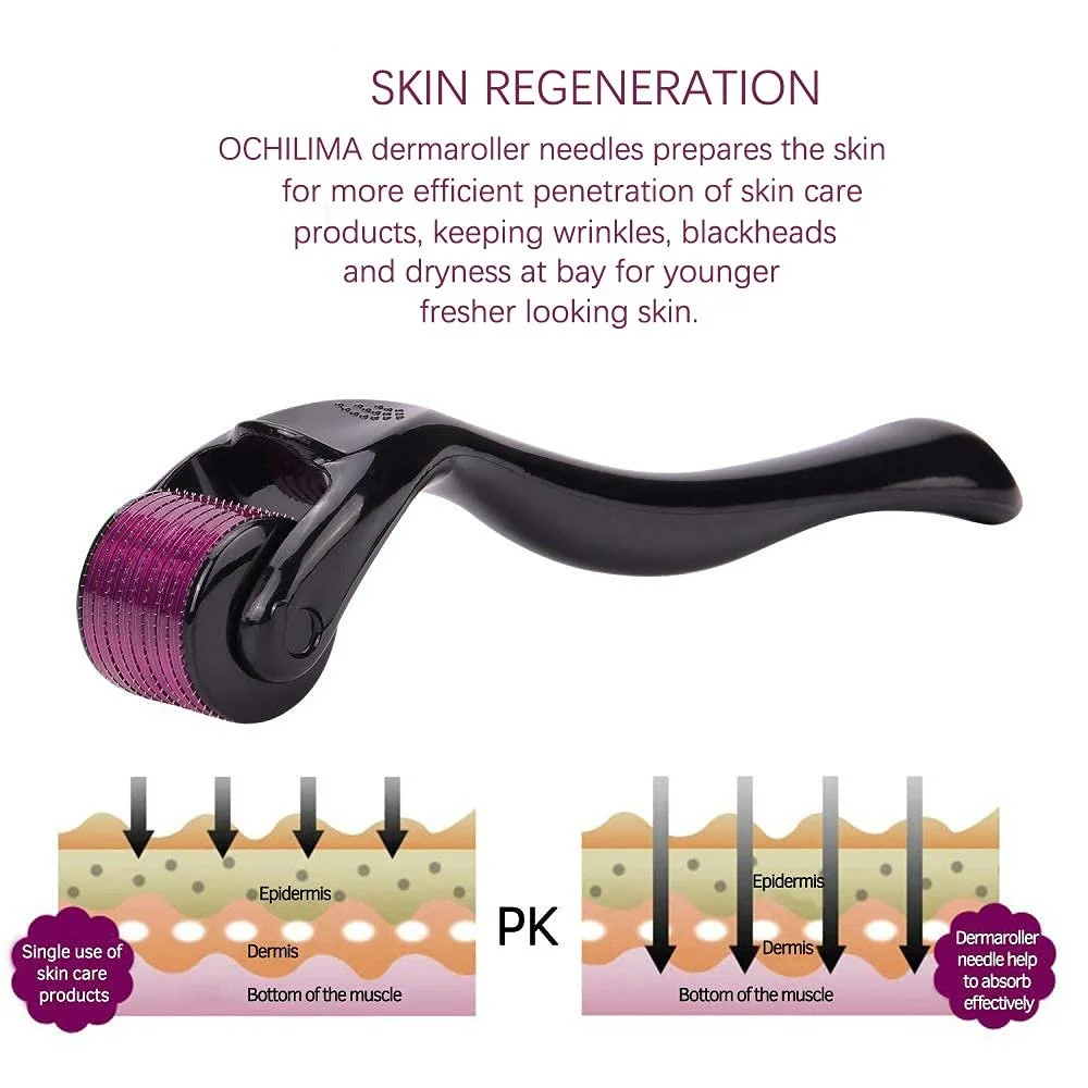 Дермаролер Ochilima AG540 титановий мікроголковий 0.5 мм з чохлом для догляду за обличчям та шкірою, фото №3