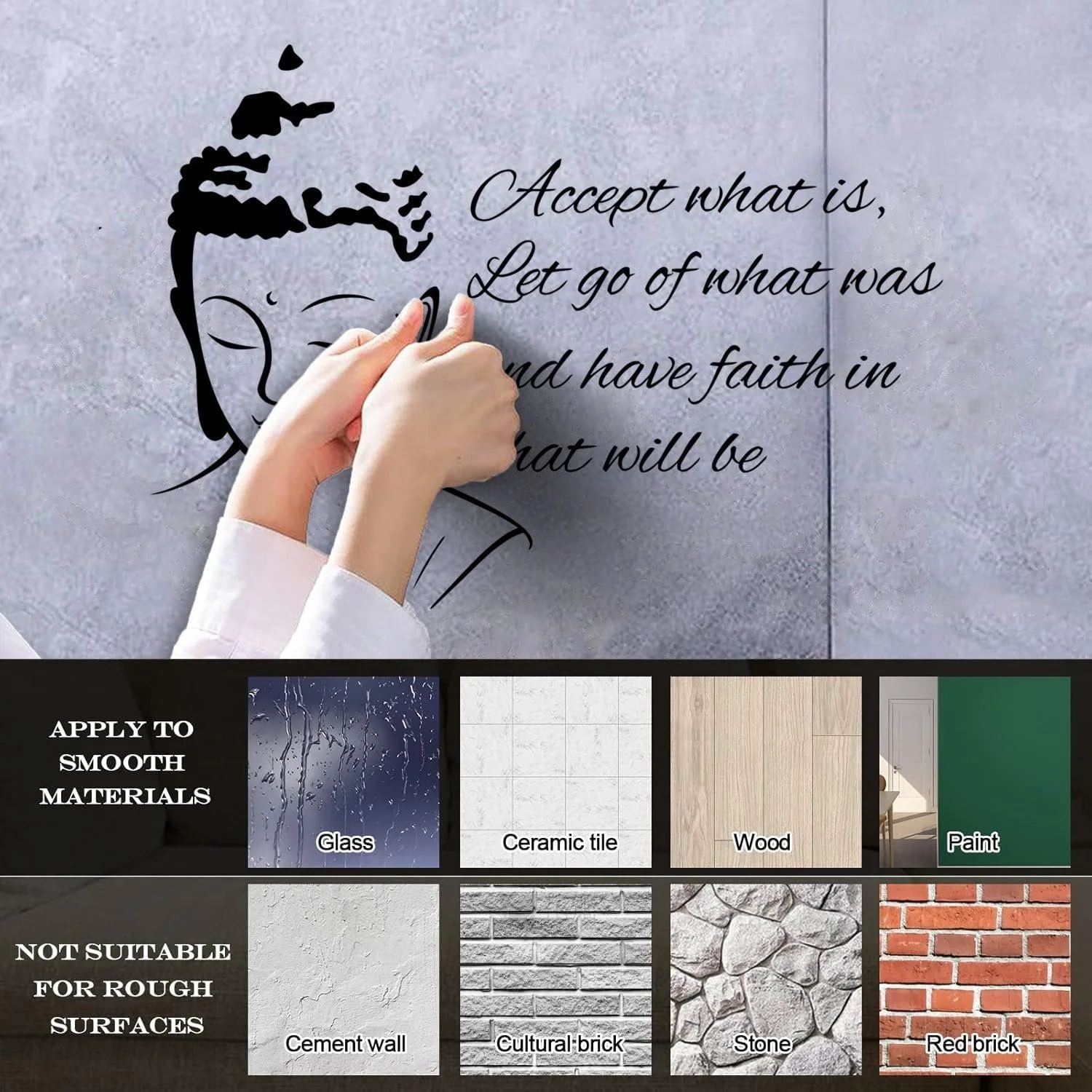 Наклейка на стіну Buddha Temple Quotes Religious Culture 28x39 см, фото №5 Наклейка на стіну Buddha Temple Quotes Religious Culture 28x39 см, фото №5