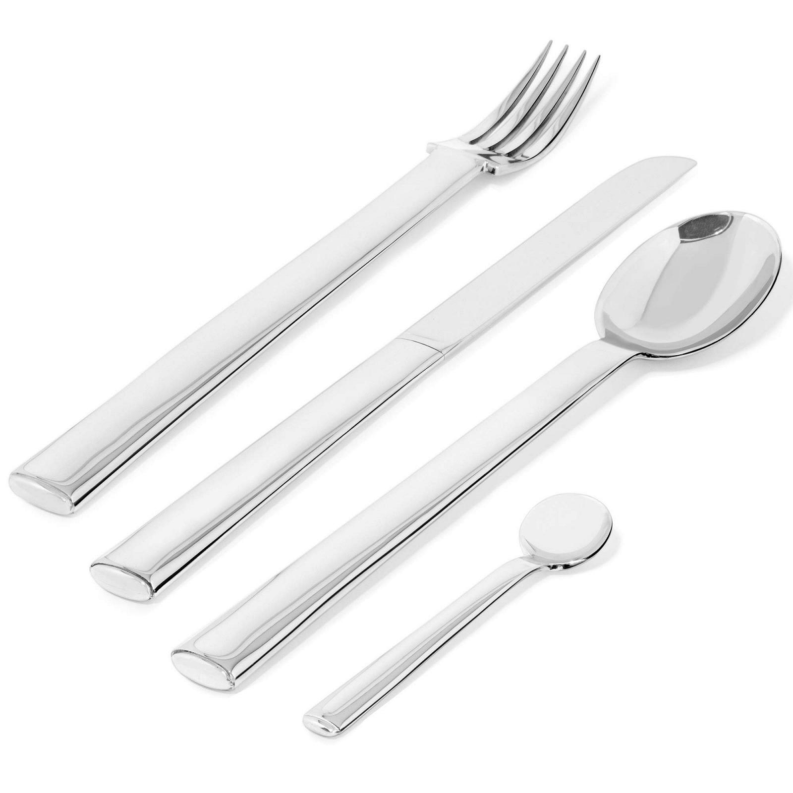 Набор столовых приборов Alessi Rundes Modell: вилки, столовые ножи, шесть чайных ложек из нержавеющей стали 18/10, полированная, серебряный, фото №3 Набор столовых приборов Alessi Rundes Modell: вилки, столовые ножи, шесть чайных ложек из нержавеющей стали 18/10, полированная, серебряный, фото №3