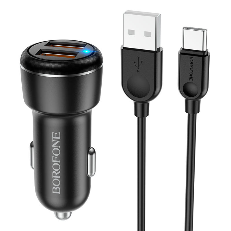 АЗУ Borofone BZ17 QC3.0 (2USB/3A) Type-C, фото №1 АЗУ Borofone BZ17 QC3.0 (2USB/3A) Type-C, фото №1