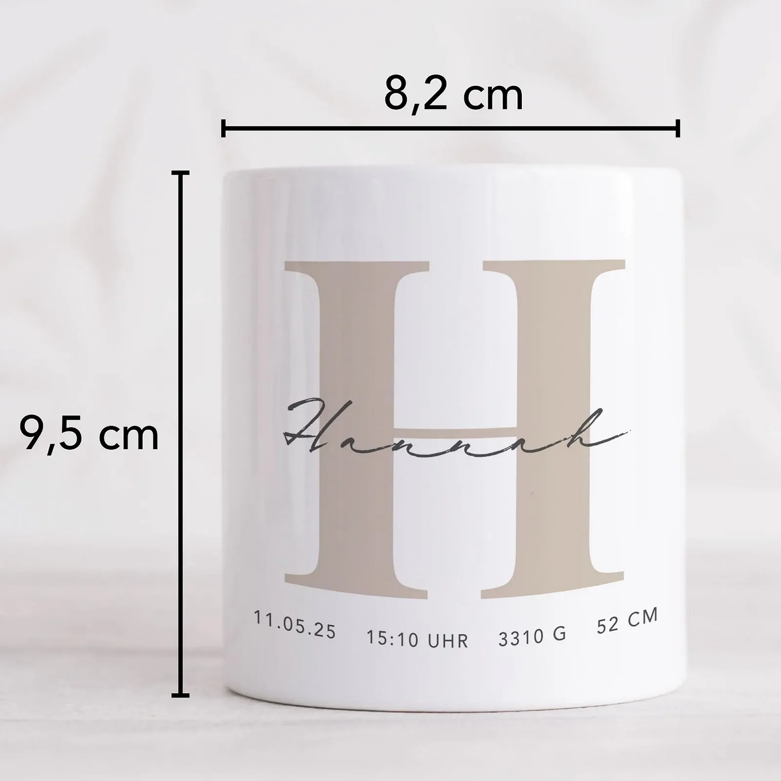 Скарбничка керамічна Персоналізована з ім'ям та буквами Бежева, фото №4