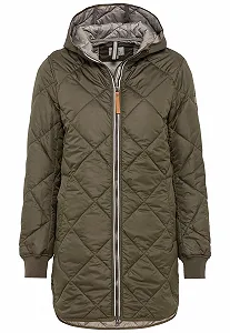 Жіноче пальто camel active Довге стьобане пальто з ромбовидним стьобанням synthetic.ua - Фото 1