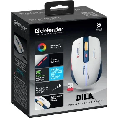 Мышка Defender Dila MM-282 Wireless White/Blue (52282), фото №4 Мышка Defender Dila MM-282 Wireless White/Blue (52282), фото №4