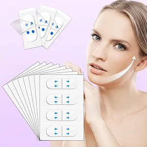 Стрічки для підтяжки обличчя Gjinxi Наліпка для підтяжки обличчя Невидима V-подібна (120 штук в упаковці) - Фото 1