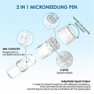 Ручка для мікронідлінгу Hydra Pen H3 Професійний аплікатор сироватки Micro Needle Machine з 22 змінними насадками Derma Stamp (12 x 12 Pins + 5 x Nano HR + 5 x Nano HS) synthetic.ua - Фото 1