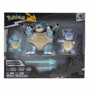 Набір фігурок Pokemon Select Evolution 3 Pack - Splash Plate 2 дюйма, Wartortle 3 дюйма та Blastoise 4,5 дюйма synthetic.ua - Фото 1