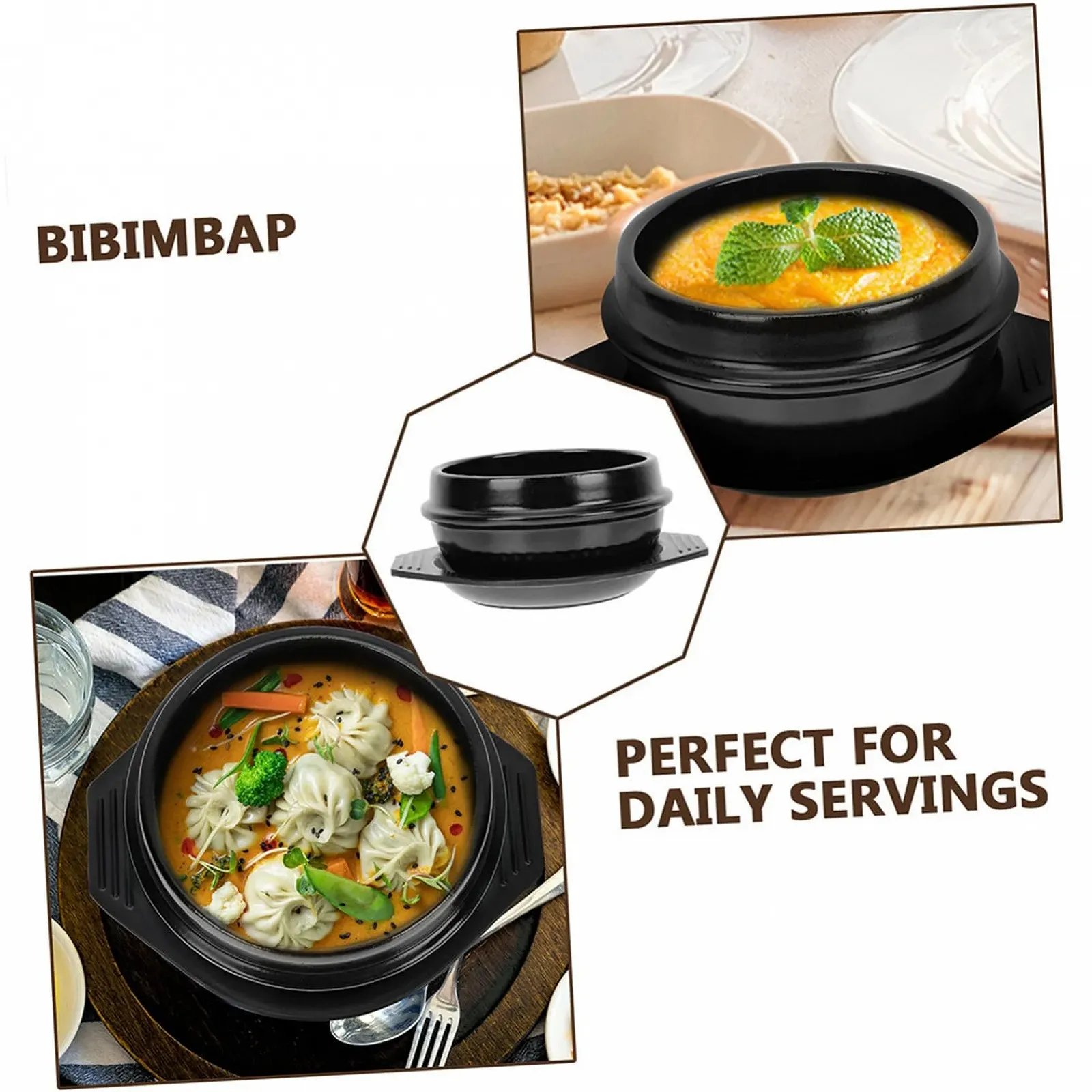Горшок для бибимбапа VICASKY Керамический Каменный Термостойкий Энергосберегающий Глазурованный, фото №2