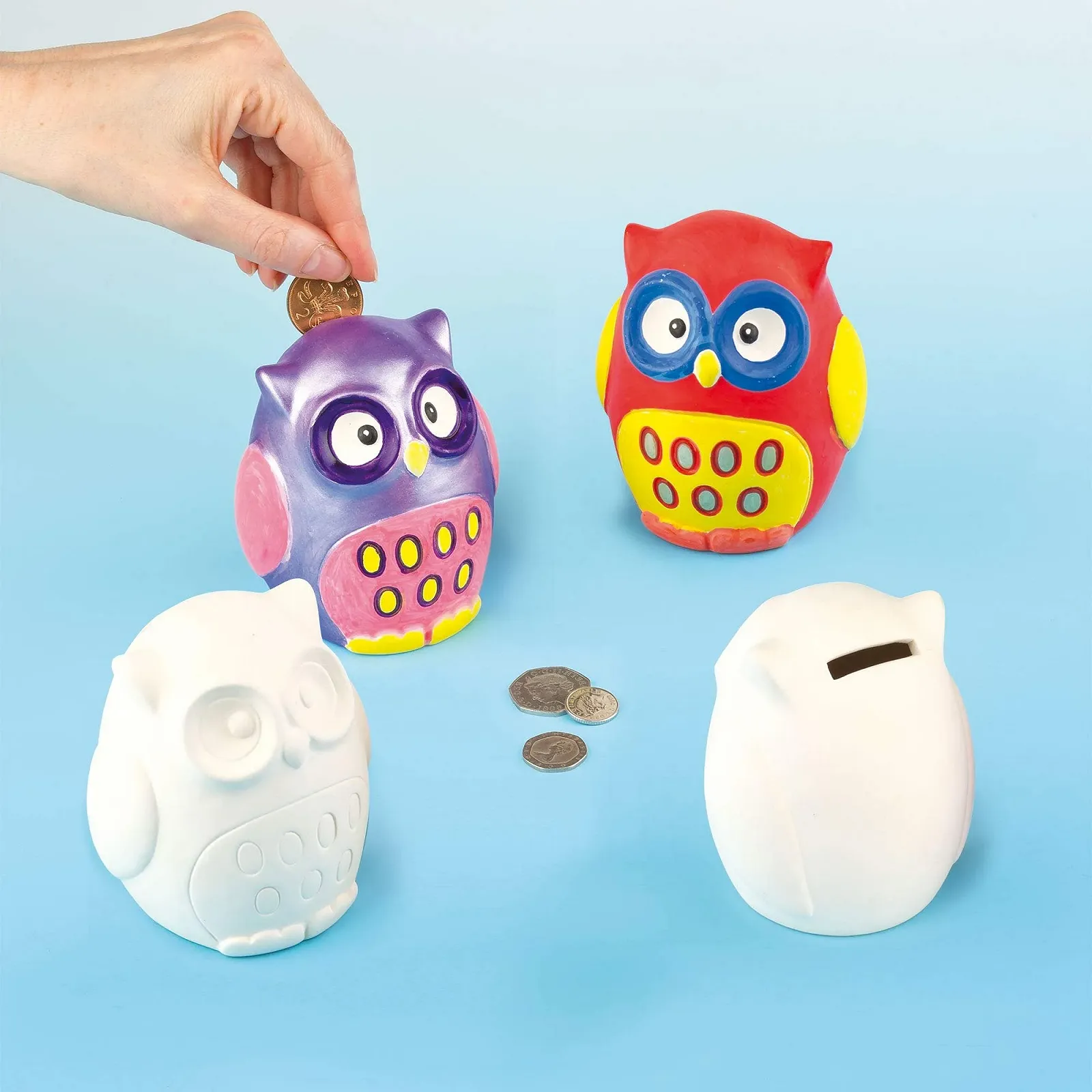 Копилка керамическая Baker Ross Сова ET1862 10 см 2 шт., фото №3