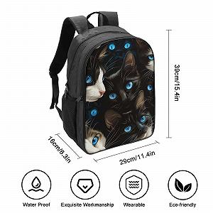 Рюкзак Шкільний RSIUUODNF Cat Style-8, 40 x 28 x 16 см synthetic.ua - Фото 1