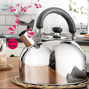 Чайник з свистком з нержавіючої сталі Великої ємності для швидкого нагріву для всіх плит synthetic.ua - Фото 1