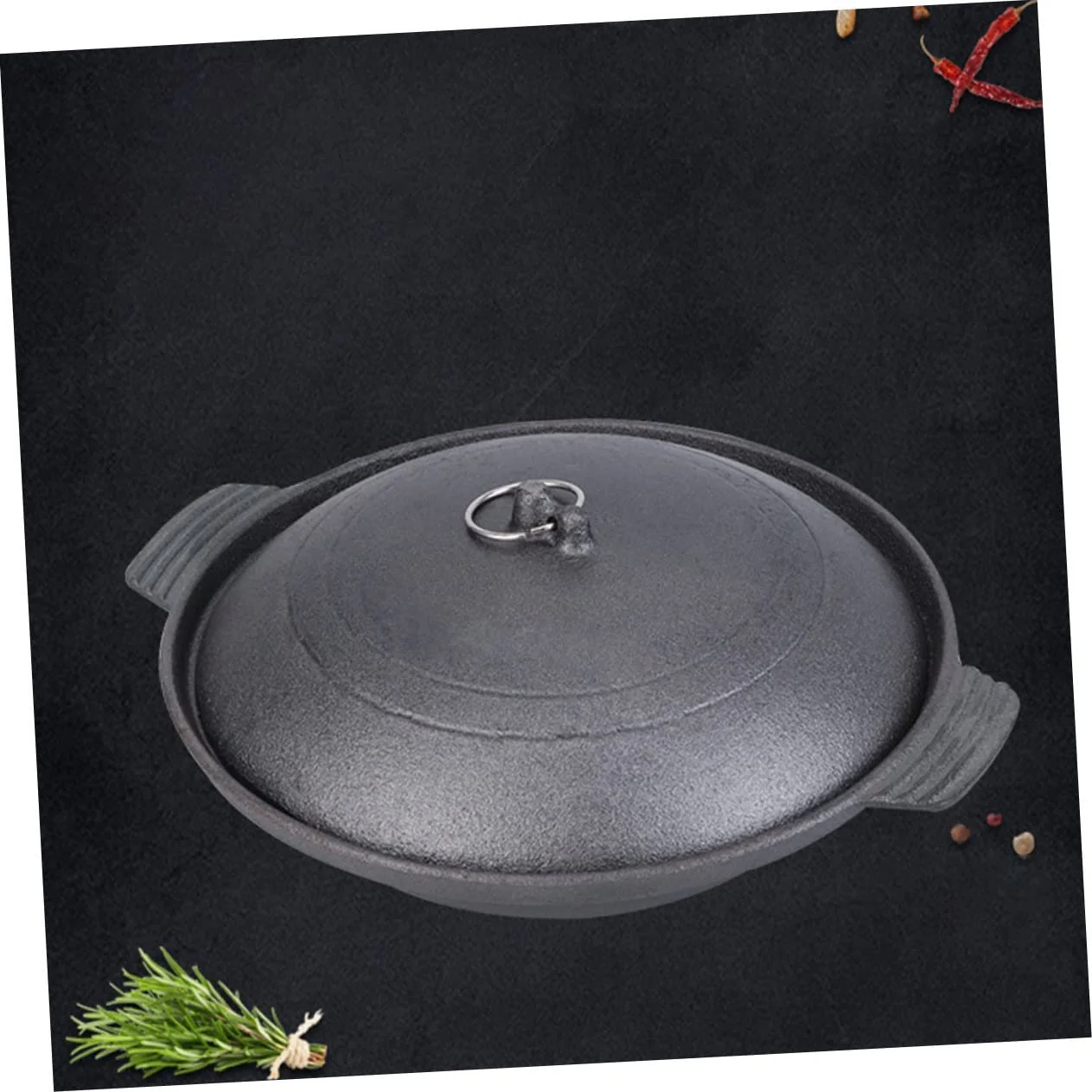 Кастрюля Ciieeo чугунная для тушения курицы с рисом, фото №9