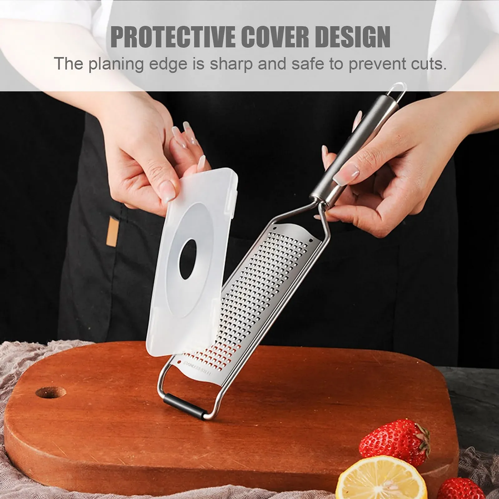 Тертка ручна Berglander для сиру, овочів з ергономічною ручкою для крупного натирання, фото №6