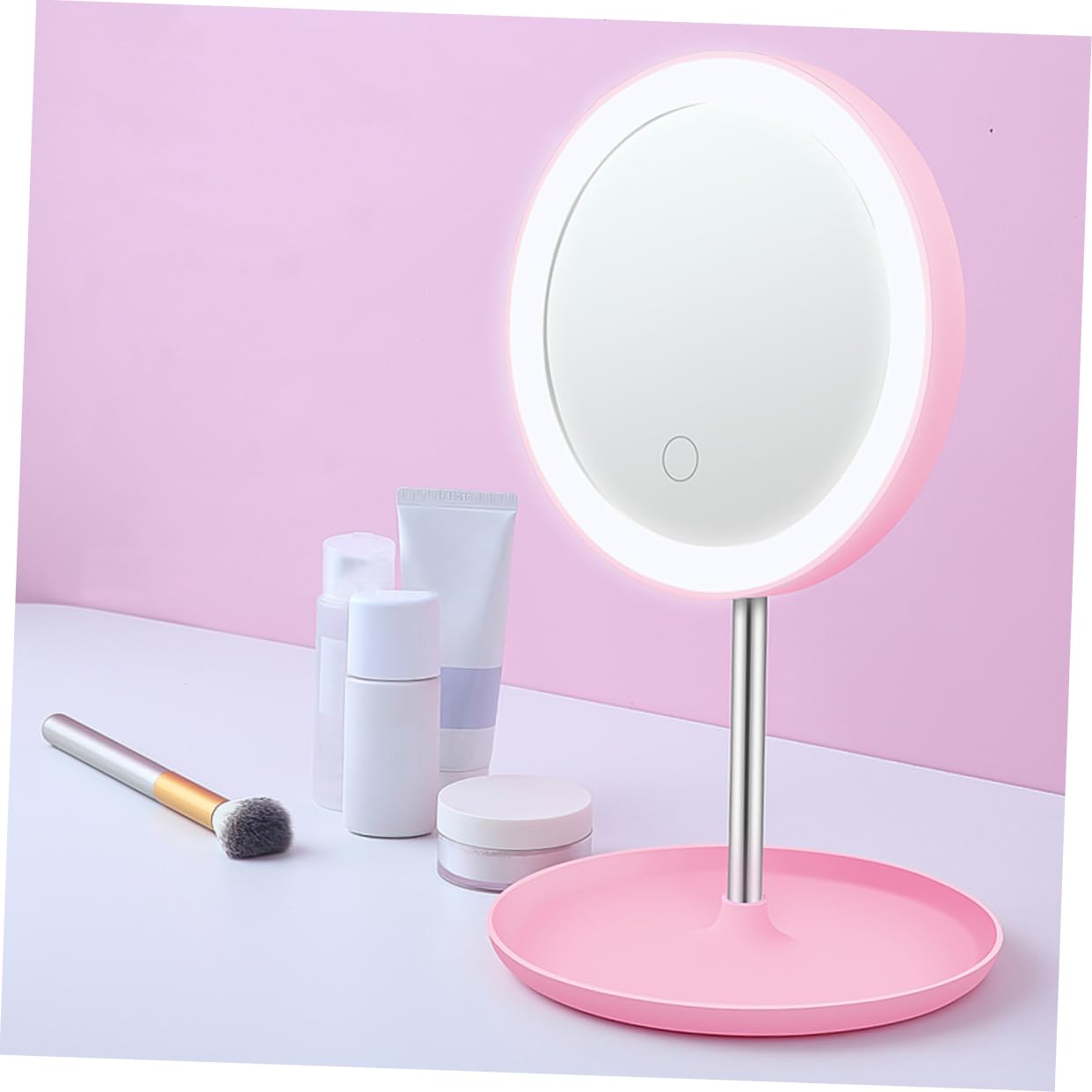 Зеркало Angoily LED с подсветкой интеллектуальная зарядка интеллектуальный дополнительный свет настольное многофункциональное косметическое зеркало студент настольное зеркало глянцевый, фото №6 Зеркало Angoily LED с подсветкой интеллектуальная зарядка интеллектуальный дополнительный свет настольное многофункциональное косметическое зеркало студент настольное зеркало глянцевый, фото №6