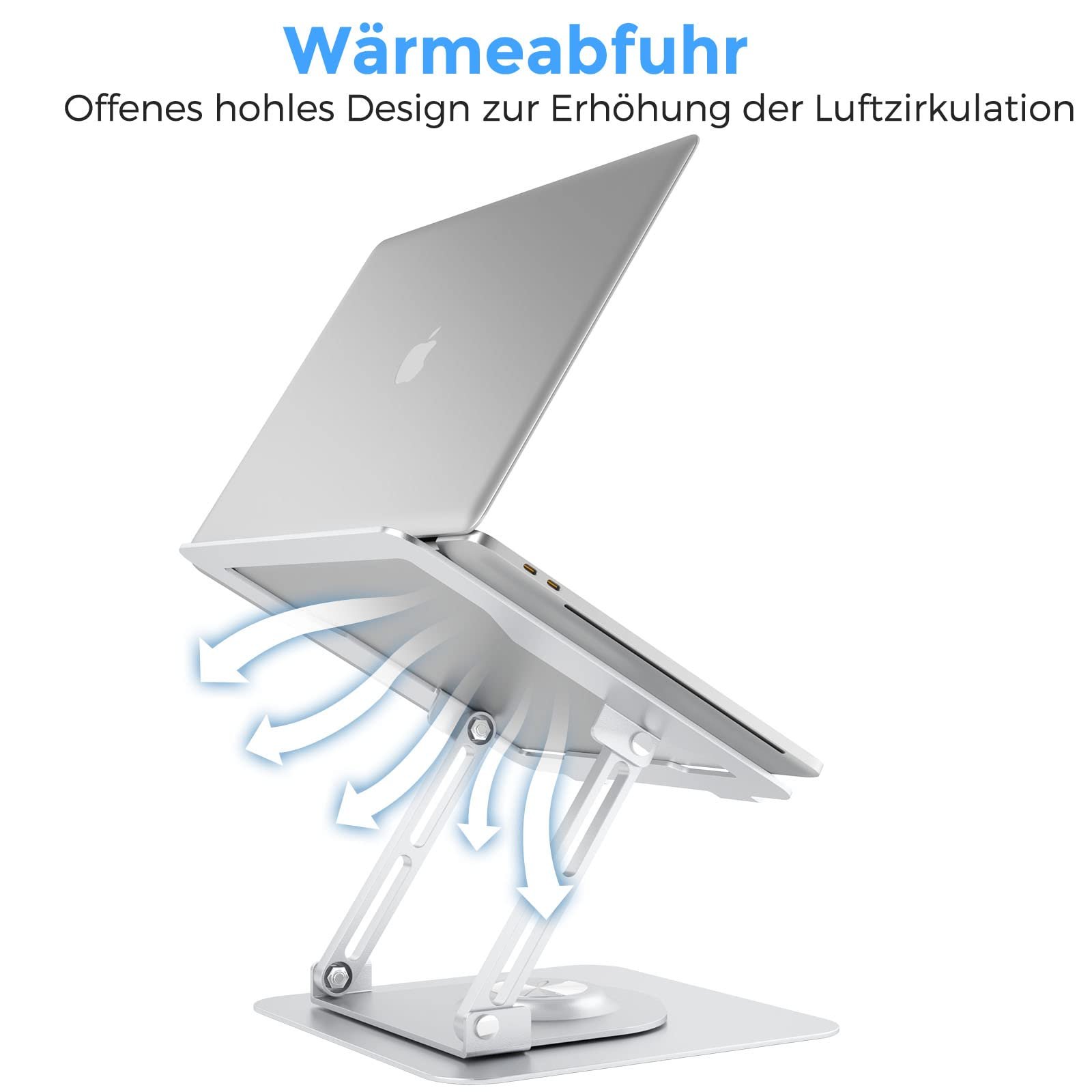 Підставка для ноутбука з круглою основою, що обертається на 360 градусів, ергономічна, фото №7 Підставка для ноутбука з круглою основою, що обертається на 360 градусів, ергономічна, фото №7