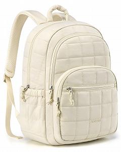 Рюкзак для ноутбука bagsmart Women's 15.6" стьобаний водостійкий Beige - Фото 1