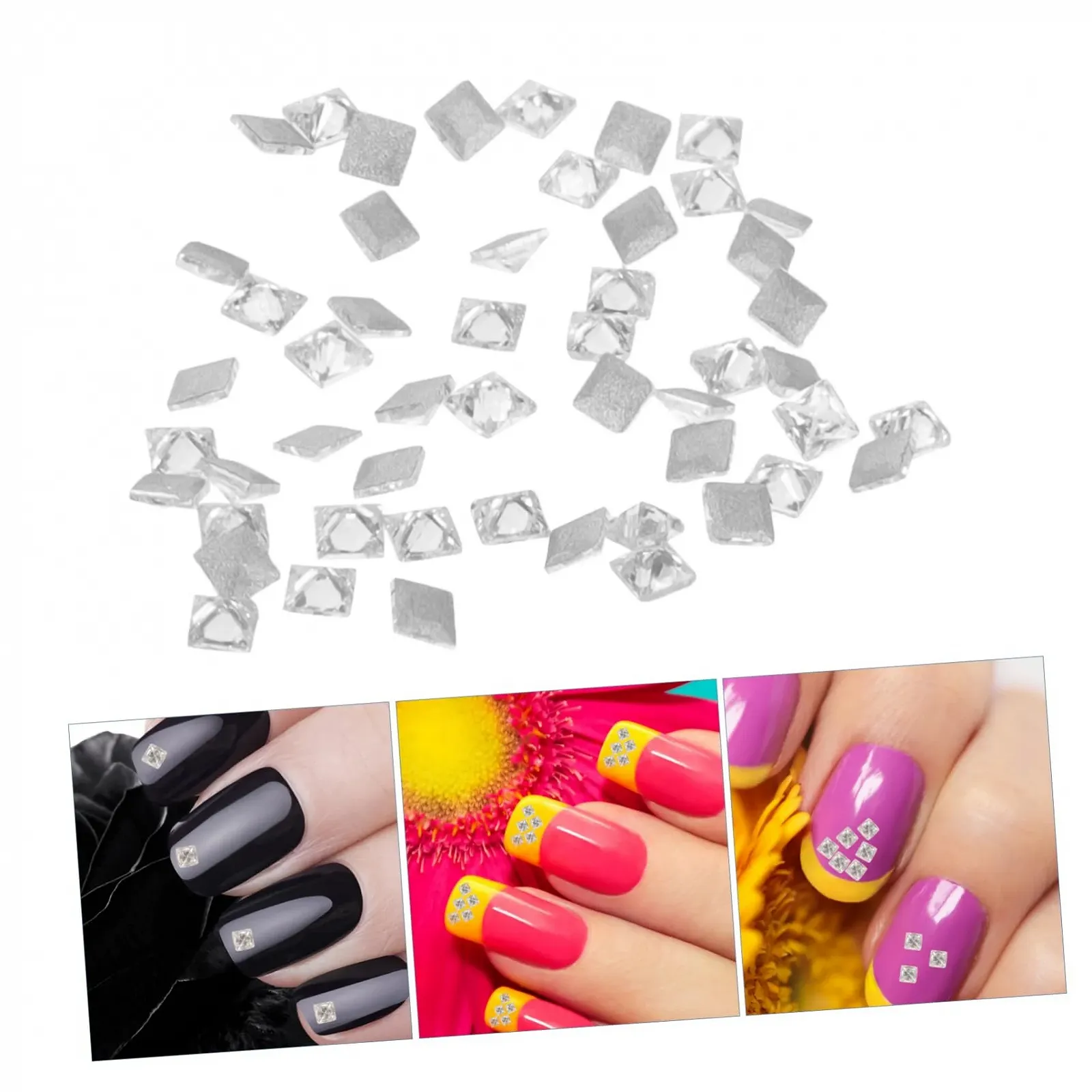 Набор из 50 плоских украшений для ногтей, драгоценные камни для ногтей, 3D подвески для ногтей, декоративные подвески для ногтей, подвески для ногтей, фото №7