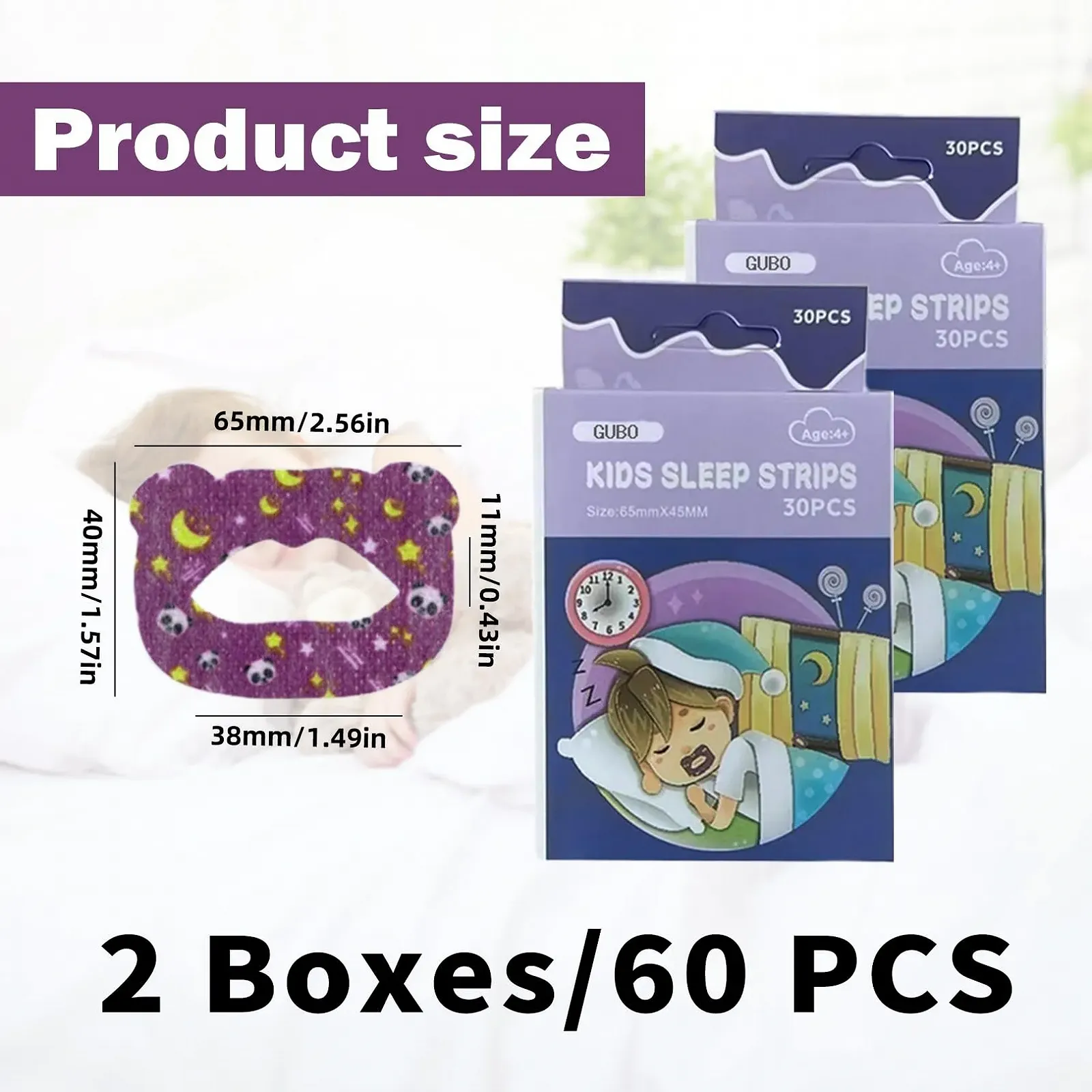 Пластирі для рота для сну, 60 шт., фото №2