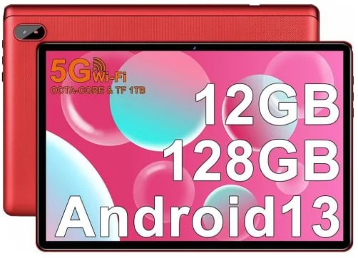 Планшет FACETEL Q6 10.1" (6+6)/128 ГБ  / 4 ядра Android 13 6000 mAh Black-red, фото №1
