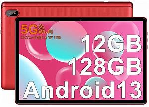 Планшет 10.1" FACETEL Q6 6+6/128 ГБ 4 ядра Android 13 6000 mAh Black-red - Фото 1