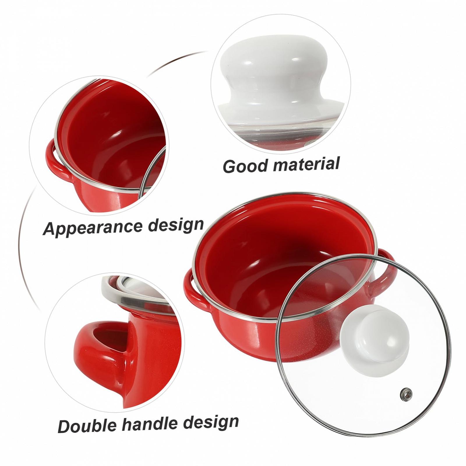 Каструля RORPOIR Enamel Non-Stick Small Enamel Каструля з ручкою Binaural Набір з 3, фото №7