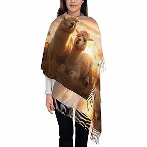 Пашміна Alpaca Llama1 Шарф для жінок Зимовий - Фото 1
