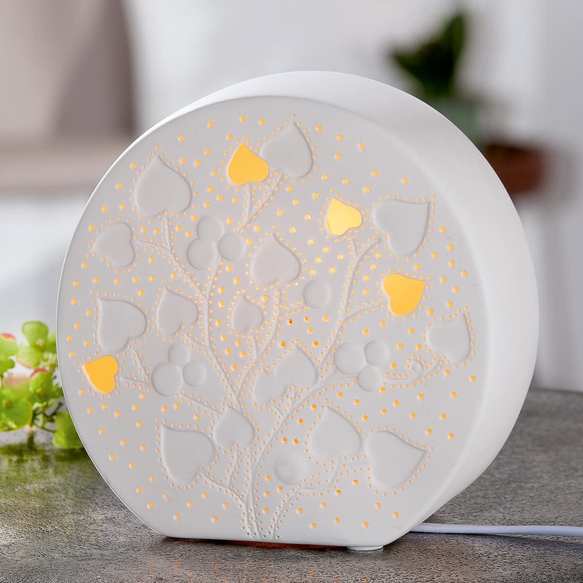 Настільна лампа GILDE Prickel Heart Tree 20 см Біла, фото №2