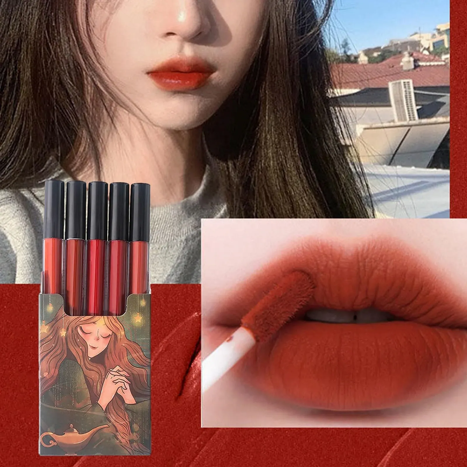 Стійкий блиск для губ 5 шт матовий бальзам для губ, фото №5