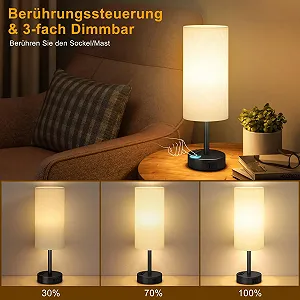 Настільна лампа Kakanuo Сенсорна USB A+C Розетка Лляний абажур synthetic.ua - Фото 1