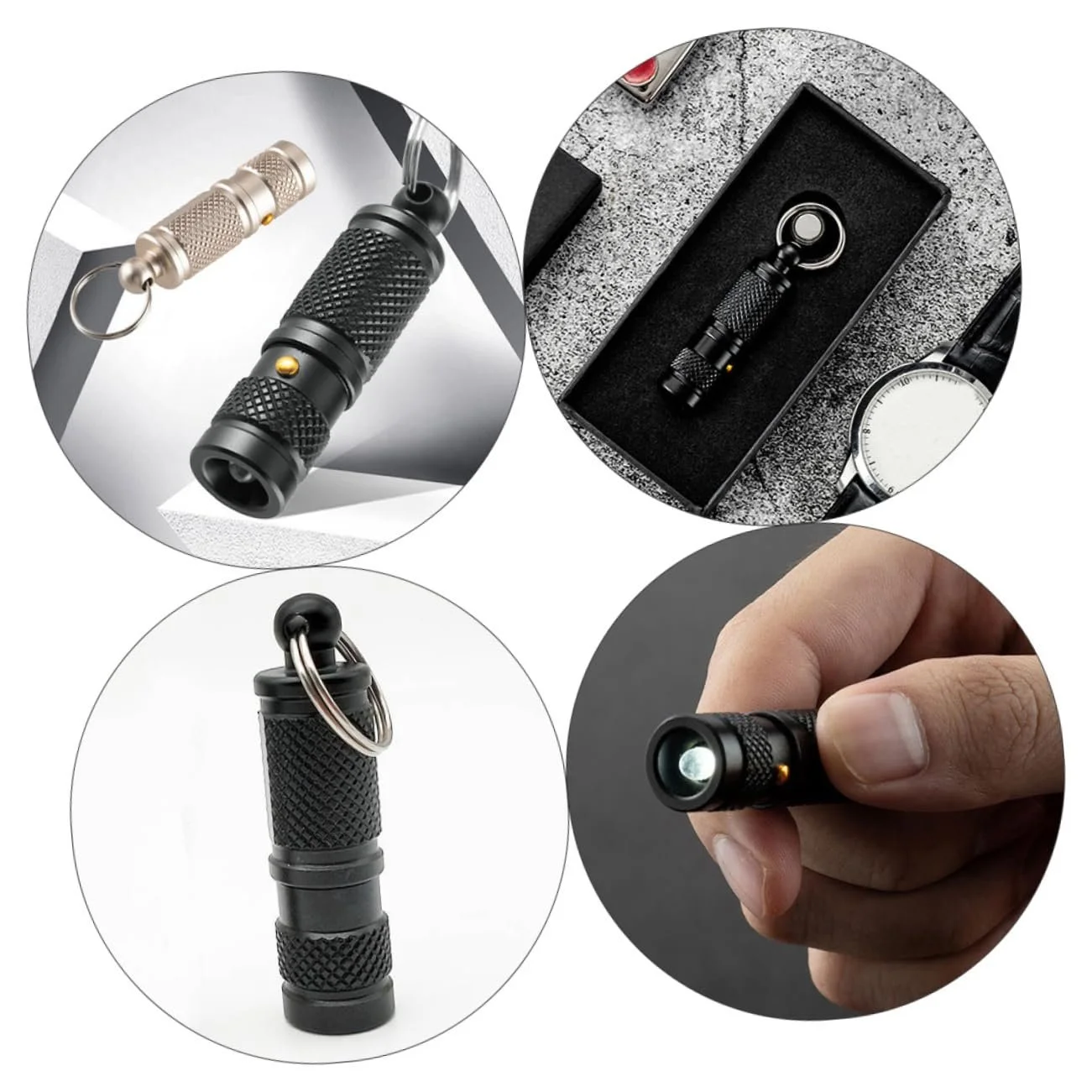 Мини фонарик OSALADI, алюминиевый сплав, черный, фото №6